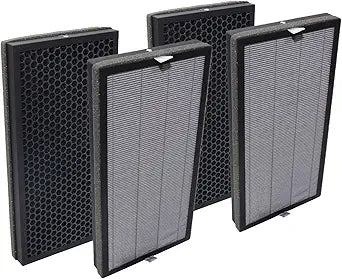 PUREBURG KF310 Replacecment Filter Set Compatible with Kenmore SMART 1500e Series PM3020 Air Purifier,2 Set (4 Filters) H13 HEPA Activated Carbon 3-Stage Filtration