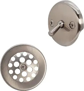 Westbrass A92-20 3-1/8" Trip Lever Bathtub and Shower Drain Kit with 2-Hole Overflow Faceplate, Stainless Steel