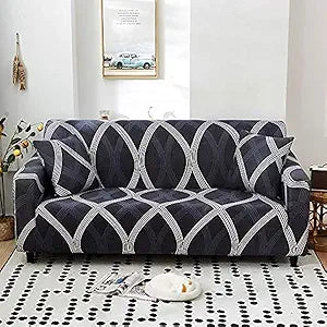 HOOBUY Printed Sofa Cover Stretch Couch Covers Patterned Loveseat Slipcovers for 2 Seater Cushion Couch Love Seat Set(JL, 2 Seater/Loveseat)