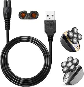 Universa Head Shaver Charger Cord Compatible with Head Shaver,WAHFOX Charger Cord for Many Brands USB Cable Shaver Electric Shaver Power Cord Replacement (Black)