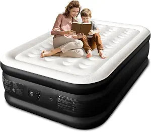 CHERIMOR Full Size Air Mattress with Built-in Pump, 18" Raised Comfort, 48Hr Leak-Proof Test, Upgraded Honeycomb Pillar Design, Supports 600 lbs, 2.5-Min Inflation for Home Guest Room Camping