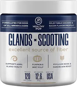 Glands Bowel Support - 120 Delicious Scoot Soft Chews for Scooting, Healthy Anal Glands, and Digestive Health - Made with Pumpkin Powder for Dogs
