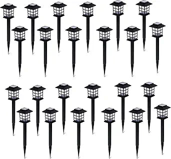 ZONETECH Outdoor Solar Powered Light  LED Twenty-Four Pack Bright Premium Quality Rain-Proof Walkway Path Patio Yard Lawn Garden Lamp (24 Pieces)