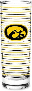 Rico Industries NCAA 13oz Collins Glass  Tall Clear Glass Tumbler for Cocktails, Mixed Drinks, and Everyday Beverages, Durable HighballStyle Drinkware