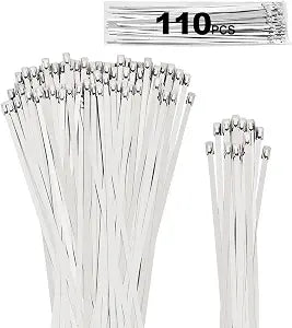 110PCS Metal Zip Ties, 11.8IN +7.8IN Stainless Steel Zip Ties Heavy Duty