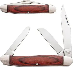 BEAR & SON Rosewood Medium Stockman Pocket Knife  Manual  2.375" Folding Multi-Blade Tool  440 Stainless Steel Blade  Classic EDC Multi-Tool for Hunting, Camping & Outdoor Use  Made in USA