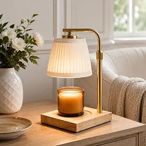 Candle Warmer Lamp with Timer and Dimmable Table Lamp, Light Gold