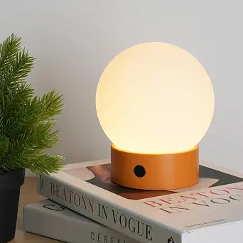 WEILAILUX Small Shower Lamp Waterproof, Cordless Globe Table Lamp (Orange)