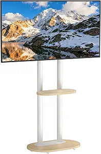 unho Rolling TV Stand with Mount av Carts for Living Room Bedroom 40-75 inch TVs