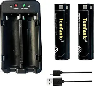2Pack 3200mAh USB Battery with Charging Station Replacement for Headlamp & Flashlight Battery Li-ion, Compatible with 48-11-2131 and Other Tools 48-59-2013, 2114-21, 2163-21, 2112-21, 2128-21