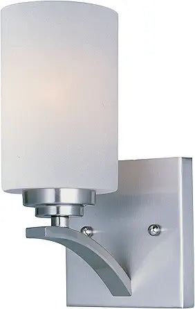 Maxim Lighting Deven 1-Light Wall Sconce | Satin Nickel Finish | Transitional Indoor Light Fixture | Ideal for Hallways, Bedrooms & Bathrooms | Home Decor Light Fixture | Deven Collection | 20030SWSN