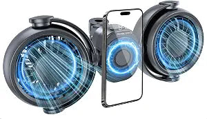 2-in-1 4000mAh Rechargeable Car Fan with Magnetic Phone Holder