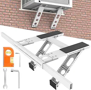 Air Conditioner No Drilling Support Bracket, Air Conditioner Support Bracket, Heavy Duty Steel Holds Up to 200lbs, Fits Most Single & Double-Hung Windows, for 5000-24000 BTU Units