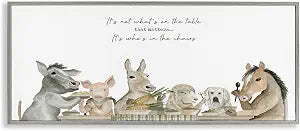 Farmhouse Family Meal Animal Still Life, 13 x 30 Inch Framed Gicle Print