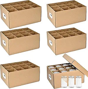 6 Pcs Canning Jar Storage Boxes, Fits 32 oz Regular or Wide Mouth Jars, 12 Cells Mason Jar Organizer