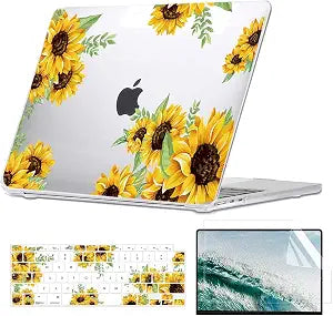 Compatible with MacBook Neo Case 13 inch 2026 Model A3404 with A18 Pro Chip, Sunflower Plastic Hard Case with Keyboard Cover & Screen Protector Compatible for MacBook Neo 13