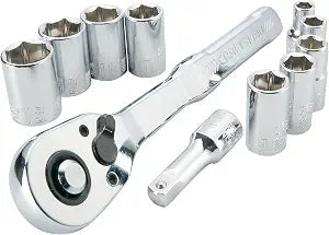 CRAFTSMAN Mechanics Tool Set, Metric, 1/4 Inch Drive, 11 Piece, 90-Tooth (CMMT34871)