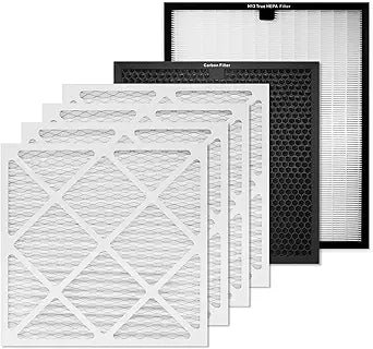 Air Scrubber Replacement Filter Set, HEPA 550/Activated Carbon/MERV-13 Filter Compatible with Commercial Air Scrubber & Purifiers(6 Pack)