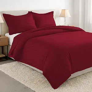 Elegant Comfort Silky-Soft 1500 Premier Hotel Quality Wrinkle-Free 3-Piece Duvet Cover Set, Full/Queen, Burgundy