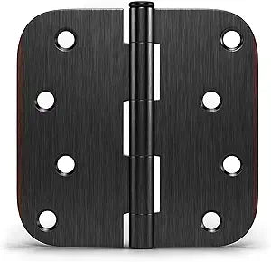 Haidms 18 Pack Exterior Door Hinges 4 Inch No Squeak Oil Rubbed Bronze Hinges with 5/8" Radius Corner Removable Pin Full Mortise for Heavy Duty Hardware