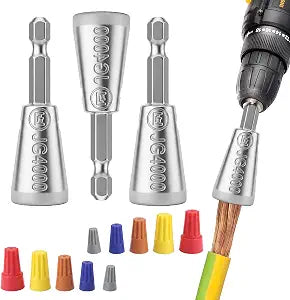 3pcs Wire Twister Tool for Drill,Upgrades Wire Nut Twister Compatible with with Power Drills,Electrical Cable Twisting Tool Ideal for Home Repairs, and DIY Projects