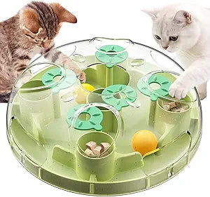 KADTC Cat Puzzle Toy, Large Size, 2 Ways to Play, Treat Puzzle & Foraging Balls for Indoor Cats, Kitten Enrichment Toy, Interactive Brain-Teasing Game