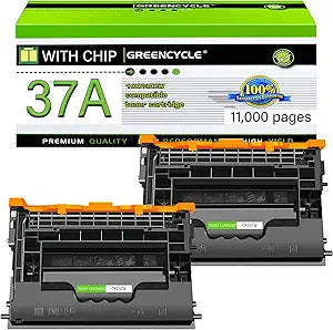 greencycle Compatible Toner Cartridge Replacement for HP 37A CF237A 37X Work for Enterprise M607 M608 M607n M607dn M608n M608dn M608x M609 M609x MFP M631 M632 M631h M633fh Printer (Black, 2-Pack)