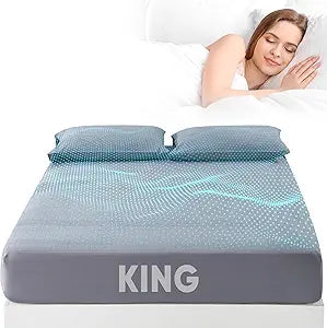 Grounding Sheets King Size, 95% Organic Cotton + 5% Pure Silver Fiber, Grounding Sheet Earth Connected Bedding (King - 77"x 80"x 13" Gray) Fitted Earth Sheets with Grounding Cord