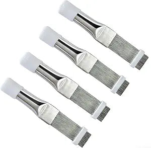 4-Pack AC Fin Comb Straightener  Air Conditioner Cleaner Tool for Condenser & Evaporator Coils, Includes Coil Brush for AC Unit Maintenance & Radiator Cleaning
