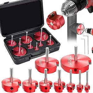9-Piece PVC Pipe Reamer Kit for 1/2" Drills - 1/2",3/4",1",1-1/4",1-1/2",2",2.5",3",4 Inner Cutter Tool Reamer for PVC, CPVC, ABS, Conduit & Industrial Pipe, SCH40 Repairs, Pipes Fitting Saver