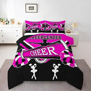 Erosebridal Cheerleading Comforter Set Queen Size 3 Piece Bedding Set