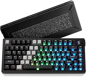 Akko MOD007 V5 HE Wired Rapid Trigger Gaming Keyboard Quick Release Aluminum Black and Transparent Keyboard with Personalized Screen Aluminum Plate Purple, AstroAim Switch