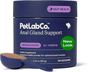 PetLab Co. Anal Gland Support Tailored Powder  Supports Anal Gland Health and Optimizes Stool Consistency - Easy to Use - Helps Target Scooting & Fishy Rears  for Medium Dogs