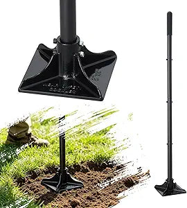 BeBecome Hand Tamper Tool Landscaping, Heavy Duty 8x8 Steel Tamper with 58 Inch Long Handle, Dirt Soil Gravel Asphalt Compactor for Garden Lawn Yard Paver