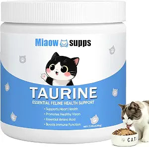 Taurine Powder for Cats, Boost Energy & Vitality, Improves Hair Health, Immune Support, with Dosing Spoon, Easy to Mix in Food, 200g