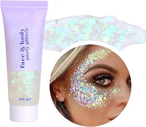 Holographic Body Glitter Gel, Color Changing Glitter for Face Body Hair