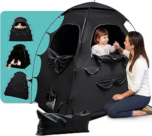 Baby Blackout Tent for Pack and Play Portable Crib Tent Blackout Canopy Crib, Travel Blackout Tent for Kids Babies and Toddlers