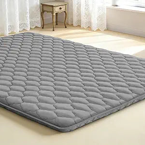 Japanese Futon Floor Mattress Queen Size 60"80", Thicken 5-Layer Japanese Tatami Mat Floor Bed Foldable Roll Up Sleeping Pad, Ideal for Comfort and Support, Kids Floor Lounger Pillow Bed Sofa