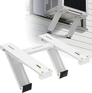 Window Air Conditioner Bracket, Support Up to 200 lbs for 5,000 to 22,000 BTU AC Units, Heavy-Duty AC Support Bracket with 2 Arms, with Non-Slip Rubber Pads