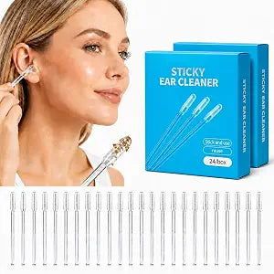 Sticky Ear Cleaning Stick, Reusable Ear Cleaning Tools with Soft Rubber Head, Gentle Ear Wax Removal Tools for Adults,48Pcs