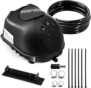 Luckerain Pond Aerator 8000 Gallons Koi Pond Air Pump, Aerators for Outdoor Ponds,Air Pump with Weighted Air Line and Submersible Diffuser Stick