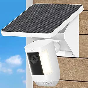 2-in-1 Solar Panel Charging Mount for Ring Cameras,4W Solar Charger for Ring Outdoor Cam Plus,Stick Up Cam,Spotlight Cam Pro/Plus,IP67 Weatherproof Long Cable with USB-C to Barrel Plug Adapter