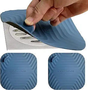 2 Pcs Blue Shower Drain Cover Tub Stopper(5.9 x 5.9 Inch)