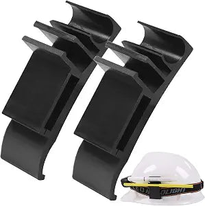 2 Pack Hard Hat Pencil Holder Clip | 3-in-1 Attachment for Carpenter Pencils, Markers & Headlamp Bands | Black Reinforced Nylon Accessory Fits Both Sides of Hard Hats for Woodworkers