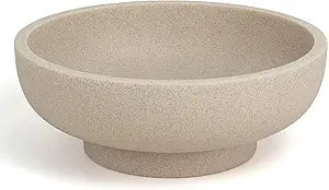 YMXYJM Large Decorative Bowl, Modern Handicraft Resin Bowls for Home Decor, Decorative Fruit Bowl for Kitchen Counter, Stylish Key Bowl for Entry Table, Artificial Stone Beige