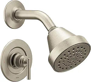 Moen Gibson Brushed Nickel Eco-Performance Modern Shower Trim Featuring Bathroom Showerhead and Lever Handle, Posi-Temp Valve Required, T2902EPBN