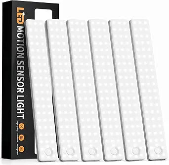 6 Pack Under Cabinet Lighting, USB Rechargeable Motion Sensor Light Indoor, Battery Operated Closet Light, LED Cabinet Lights, Stick On Dimmable Under Counter Lights for Kitchen