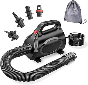 Electric Air Pump for Inflatables, Air Mattress  500W/650W Quick-Fill Inflator/Deflator with 4 Nozzles, Portable AC 110-120V for Gymnastics Mat, Tumbling, Air Bed, Pool Floats