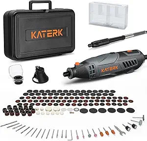 Katerk Professional Corded Rotary Tool Set with Flex Shaft, 155pcs Accessories, 35000RPM High Performance Multi Tools Kit for Wood Carving, Engraving, Grinding, Sanding  Premium DIY Working Gift Box