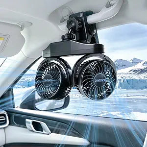 6000mAh Clip Car Fans, 360 Adjustable Dual Cooling Car Fans for Back Seat